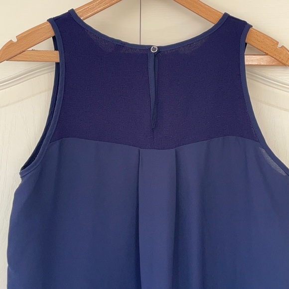 Orange Creek Blue Hi-Low Top with Sheer Back Large - Picture 6 of 8